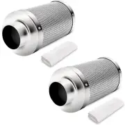 2 Pack 6in Air Carbon Filter Odor Control with Australia Activated Charcoal