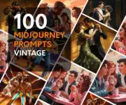 100 Vintage Couple MIdjourney Prompts, Midjourney Vintage Design