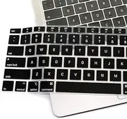 T Tersely[2 Pack] Silicone Keyboard Cover Case Skin Protector for Apple MacBook Air 13.3 inch A2179 / A2337 (M1 chip) 2020 Released Protective Skin, Black