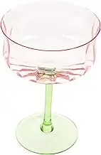 HEALSOPTHY Glass Goblet Vintage Inspired Drinking Cup Decorative Cocktail Glass for Parties and Gatherings Unique Faceted Design Modern Barware Essential