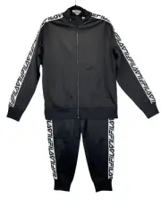 Fila Women Size L Track Suit Black & White Tuxedo with Logo Jacket and Pants