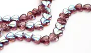 Amethyst AB Czech Glass Indented Heart Beads 8MM