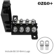 OZGO 4 Way MIDI Fuse Holder 220A Max 4 Way Busbar Dual Battery Setups Power M6