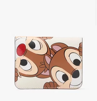 Disney x Kate Spade New York Chip & Dale Small Bifold Wallet KL903 VTP Meringue