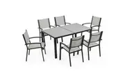 FORTIA 7pc Outdoor Dining Furniture Set, Table and Chairs Setting for Outside