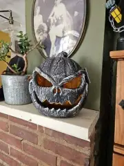 Halloween 11" LED Evil Jack o Lantern light up. Brand New , Battery operated