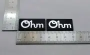 Ohm Speaker Grill Badge Logo Emblem Brushed Silver Small Pair