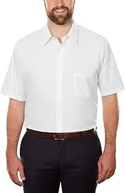 [Van Heusen] Men's FIT Short Sleeve Dress Shirts Poplin Solid (Big and Tall)