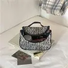 Large Capacity Strip Pattern Cosmetic Bag Geometric Makeup Bags Women