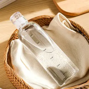 【Fun心玩】韓國ins風時間刻度玻璃水瓶 透明水壺 玻璃杯 玻璃瓶 隨身瓶 水瓶 杯子 瓶子 500ML