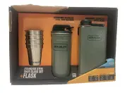 Stanley Adventure Stainless Steel Shot Glass + Flask Set Green 8oz