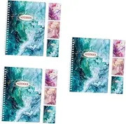 FRCOLOR 3sets Marble A5 Notebooks Small Legal Pads Student Portable Memo Pad Lined Pages Academic Planner Weekly Planner (60 Pages/book) 4pcs*3