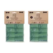 2x 8PK Eco Basic Biodegradable Doggy Disposable Waste Bags Compostable Collector