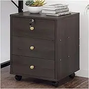 Bedroom Furniture, Simple Nightstand, 3/4 Retro Chest of Drawers, Bedroom Living Room Office Storage Cabinet, for Chinese Style Home (Color : Three Floors)