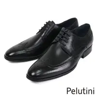 在飛比找momo購物網優惠-【Pelutini】紳士品味翼紋雕花德比鞋 黑色(PE288