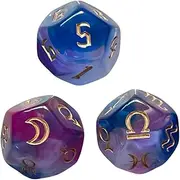 ORFOFE 3pcs Acrylic Polyhedral Dices Multi Sided Sided Game Dices for Board Games Smooth Edges Stable Throws for Role Playing and Family Gatherings