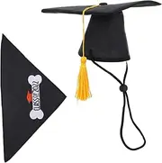 Mipcase Bandana Graduation Cap Set Stylish Pet Party Accessories Doctoral Hat for Dogs