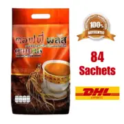 1x ZHULIAN COFFEE PLUS Instant Ginseng Extract Herb Big Size 84 Sachets x 20 g.