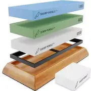Sharp Pebble Knife Sharpening Stones Kit -Grits 400/1000/6000 Extra Large Whe