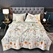 Bedspreads Patchwork Super King/Double Size/Single Quilts Coverlets Cozy Warm 100% Cotton 180 * 200CM 200 * 230CM Bedspread Soft and Comfortable, Can Sleep Naked (Color : K, Size : 1pcs100*150cm)
