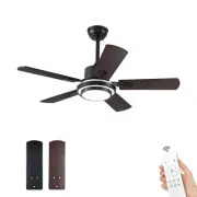 42”Modern Black Ceiling Fans with Lights and Remote Control,5 Blades,Reversib...