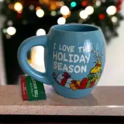 Peanuts Snoopy I love the Holiday Season Christmas Coffee Mug Cup Blue 2022