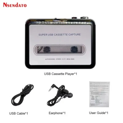 USB Cassette Radio Player Portable Cassette Tape Cassette-to-MP3 Converter Music