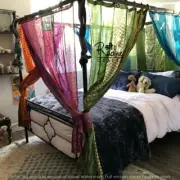 10 Pc Indian Old Recycle Silk Saree Boho Multi Curtain Door Drape Decor Curtain