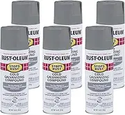 Rust-Oleum Stops Rust Flat Cold Galvanising Spray, Gray, 454g (6-Pack) – Corrosion Protection for Metal Surfaces