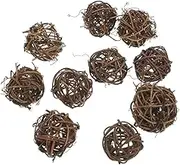 10pcs Wicker Rattan Balls Grapevine Orbs Holiday Tree Ball Ornament Natural Twig Sphere Vase Filler Orbs for Home Party Table Centerpiece