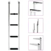 Folding Boarding Ladder 4-step Stainless Steel vidaXL