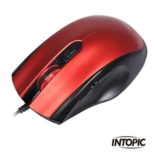 INTOPIC 廣鼎 疾速飛碟光學滑鼠(MS-092)/ 紅色