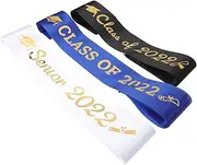OATIPHO Unisex Grad Sashes 3 Pcs Satin Graduation Celebration Sashes Shoulder Belts for Graduates