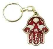 KeyChain DOVES PEACE Hamsa Hand karma Pendant Israel Jewish Judaism Judaica ring