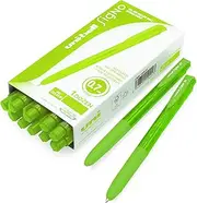 Uni-Ball Signo UMN-155-07 Gel Ink Retractable Rollerball Pen - 0.7mm Fine - Lime Green Ink - Pack of 12