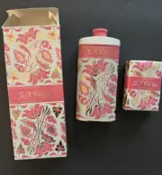 New Vintage Avon TO A WILD ROSE Perfumed Talc Powder Tin & Bar Soap NIB