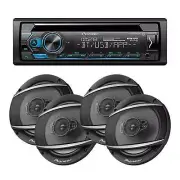 Pioneer DEH-S4220BT 1 DIN Car Audio CD Receiver Built-in Bluetooth & 2 Pairs TS-
