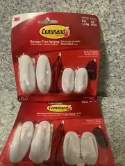 ☀️(Lot Of 2) 3M COMMAND 17081-2VP VALUE PACK ADHESIVE DESIGNER HANGER HOOKS STRI
