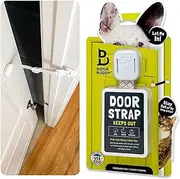 Door Buddy Cat Door Strap for Pets - Caramel. Adjustable Dog Proof Door Latch. Keep Dog Out of Litter Box & Cat Feeder without Interior Cat Door or Pet Gate with Door. Stop Dog Eating Poop Cat Strap