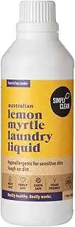 SimplyClean Lemon Myrtle Laundry Liquid - Natural Laundry Detergent for Sensitive Skin - Plant Based - Phosphate Free Concentrated Washing Liquid - 40 Washes - 1 litre