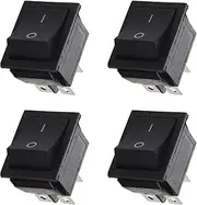 VEAUUTAY 4X AC 250V 16A 4 Pin ON/OFF I/O 2 Position DPST Snap in Boat Rocker Switch 28x21mm