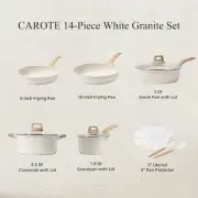 CAROTE 14 Pcs Pots and Pans Set Nonstick,Cookware Set Kitchen Cooking Set with U