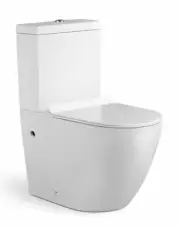 WHITE TOILET SUITE CERAMIC SOFT CLOSE SEAT WASH DOWN BACK TO WALL P OR S TRAP