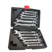 12pcs Extra Long Flexible Aviation Wrench Ratchet Spanner Set 8-19mm