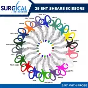 25 EMT Shears Scissors Bandage Paramedic EMS 5.50" with Probe - Assorted German
