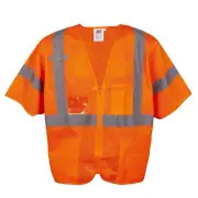 Cordova V30003XL Cor-Brite Type R, Class III, Orange Mesh Vest, Zipper...