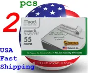 2 X Mead 75030 5/8 X 6.5 #6 55 piece/box white envelope with free trk#
