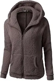 [Yubnlvae] Saved for Later Items Daily Deals Amazon Jacket Zip up Fuzzy Hoodie Womens Fashion Fleece Sherpa Lined Hooded Women's Soft Bomber Women Fleece Jacket for Women Trendy Warm Fuzzy Fall Outwear