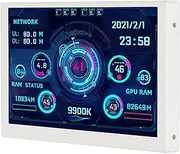 5in Computer Temp Monitor, Brightness Adjustable, DIY Design, Multifunction, Two Connection Methods, Temperature Monitoring with AIDA64, for Window System
