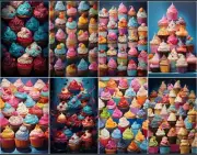 8 Pcs Cupcake Tags Junk Journal Scrapbook USA Seller
